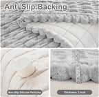 Couch Cover for Dogs, Non Slip Fuzzy Pet Couch Covers for Sofa,Couch Covers for Sofa Pet Friendly,Thick Soft Sofa Slipcovers Cushion Protector(Light Gray, 28" x 83"/70 x 210cm)