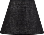 Aspen Creative 56019, Empire Uno Lamp Shade in Black, 5" Top x 9" Bottom x 7" Slant Height, Slip UNO 33mm