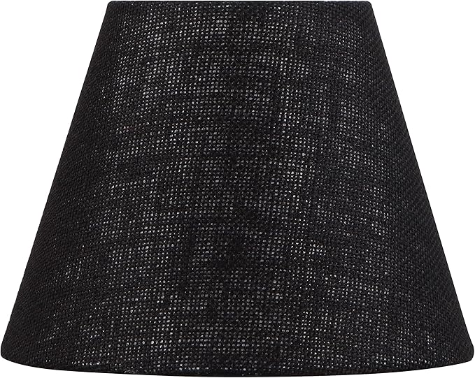 Aspen Creative 56019, Empire Uno Lamp Shade in Black, 5" Top x 9" Bottom x 7" Slant Height, Slip UNO 33mm