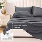 Love's cabin Twin Comforter Set Soot Grey, 5 Pieces Twin Bed in a Bag, All Season Bedding Sets with 1 Comforter, 1 Flat Sheet, 1 Fitted Sheet, 1 Pillowcase and 1 Pillow Sham