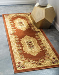 Rugs.com Chateau Collection Rug – 6 Ft Runner Brick Red Medium Rug Perfect for Hallways, Entryways