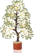 Green Jade Chakra Tree of Life Crystal Tree for Positive Energy, Feng Shui Home Decor - Handmade Gemstone Tree, Money Tree Bonsai - Green Healing Crystals, Wealth & Good Luck Stones Spiritual Gift
