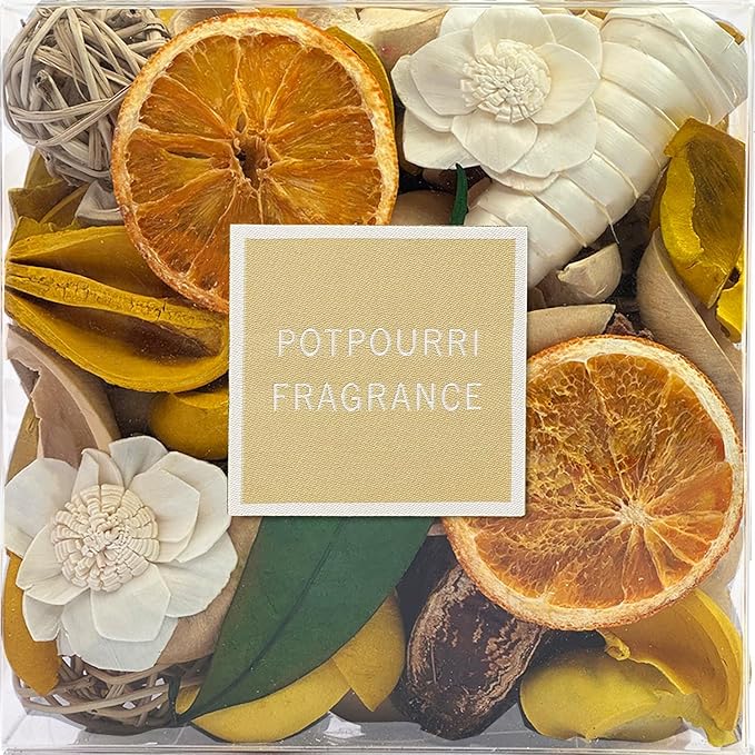 Qingbei Rina Spring Potpourri,Lemon Scented Potpourri Bowl Filler Dried Flowers,Home Fragrance Sachet of Petal, Vase Filler Decor.Bulk14 oz(Yellow)