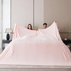 Oversized King Fleece Blanket 120x120 Inches, Seamless Soft Cozy 3D Jacquard Flannel Blanket 10'x10' Extra Large for Bed, Sofa, Couch, Travel & Camping, California King Throw, Pink Leaf