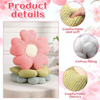 6 Pcs Flower Shaped Pillows Daisy Floor Throw Pillows 15 Inch Flower Seat Cushion for Reading Sofa Couch Bed Decor for Back to School First Day of School(Bright Color)