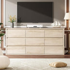 GarveeHome 9 Drawer Dresser for Bedroom, Wide Modern Chest of Drawers, Large Wood Dresser Wooden Storage Organizer for Living Room, Hallway Entryway