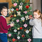 48PCS Heart Ornaments for Valentines Day Decorations, 2 Sizes Heart Shaped Ornaments for Christmas Valentine Tree, Red Pink Silver Glitter Hearts Hanging Decorations for Valentines Day Decor