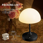 Mushroom Lamp Cordless Lamp Table Lamp,Outdoor Waterproof Shower Lamps,5000mAh Rechargeble Battery Operated Dimmable Touch Desk Lamps,LED Night Light for Bathroom Patio Camping Outdoor(Black)