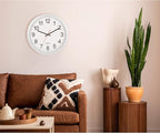 Bernhard Products White Wall Clocks, 2 Pack Silent Non Ticking - 16 Inch Extra Large Quality Quartz Battery Operated Round Easy to Read Home/Office/Business/Kitchen/Classroom/School Clock, Black Hands