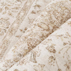 9x12 Beige Area Rug Washable Living Room Vintage Carpet Bedroom Distressed Large Non Slip Low Pile Thin Dining Room Office Medallion Accent Throw Rug