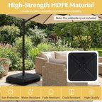 Tangkula Cantilever Umbrella Base with Wheels, 345 LBS Heavy-Duty HDPE Sand Water Filled Offset Umbrella Weighted Stand with Cross Base for Patio Backyard Poolside