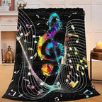 Music Blanket for Girls Women Music Notes Lovers Gifts for Boys Men Lightweight Fuzzy Throw Blanket Cozy Plush Flannel Fleece Blankets for Bed Decor 60"x80"