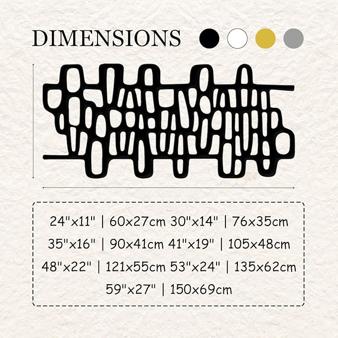 Cadeali Abstract Geometric Metal Wall Art, Modern Circles Metal Decor, Minimalist Line Art, Long Narrow Sign, Luxury Modern Artwork for Living Room, Farmhouse, Office (Gold, 59"x27" | 150x69cm)
