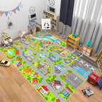 Boys Car Rugs for Kids Toy Cars,City Road Rug for Playroom Airport Track Play Mat Carpet 3' x 5' Educational Learning Fun Play Mats for Floor Boys Playmat for Kids Room,Classroom, Bedroom
