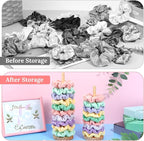 2 Pcs Scrunchie Holder Stand Hair Tie Organizer Vertical 15-20 Scrunchies Hairs Accessories Organizer Display Scrunchy Wood Hair Tie Holder Storage for Women Bathroom Bedroom Decor