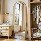 Full Length Mirror, 58"x18" Arched Full Body Mirror, Oversized Floor Mirrors, Leaning Free Standing Mirrors, Hanging Mounted Large Mirrors for Bedroom Dressing Room, Cloakroom, Gold