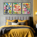 Novatique Modern Street Graffiti Wall Art Abstract Graffiti Street Print Pictures Colorful Banksy Poster for Living Room Bedroom Ready to Hang,16" x 24" x 3pcs