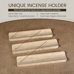 Koville Marble Incense Holder, Incense Holder for Sticks, Incense Sticks Holder Ash Catcher for Meditation Yoga SPA, Natural Stone Incense Burner, Home Table Decor (Travertine)