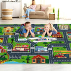 Kids Car Playmat, Kids Rug for Playroom Car Mat Town City Road Traffic Rugs, Play Mat for Floor, Extra Large Boys Kid Car Track Play Rug (Style Four, 78.7X 59 INCH)