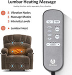 MCombo Power Lift Recliner Chair for Elderly, Lift Chair with Heat and Massage, Extra Wide Lift Recliner for Big People, Fabric R7096 (Medium-Wide, Coffee)