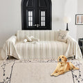 HAOMAIJIA Non Slip Couch Cover Sofa Covers for 3 Cushion Couch Washable sectional Couch Covers L Shaped for Dogs pet Furniture Protector Couch Cover Blanket for Living Room (Cream White 71"x134")