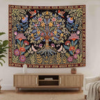 Lunerfex Tree of Life Wall Tapestry - Vibrant Folk Art & Botanical Wall Hanging for Bedroom and Living Room Decor - Boho Nature Tapestries 60"x44"