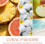 HomeLights Coral Paradise Scented Candles | 18oz Soy Candles Bohemian Natural Textures 4-Wick Large Candle Jars | Ideal Candle Gifts for Events, Home Decor Stress, Relief & Relaxation