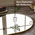 GLSLAND-34x76 inch Wall Mount Arched Full Length Mirror-Aluminum Alloy Frame High Definition-Full Body Mirror for Bedroom or Living Room,Gold