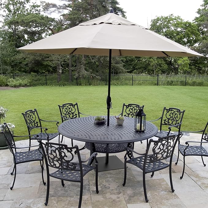 Giantex 35 lbs Patio Umbrella Base, 20 inch Heavy Duty Square Outdoor Umbrella Stand for 1.6''-1.9'' Poles, 4 Adjustable Pads Anchor Holes, Umbrella Holder for Deck Yard Poolside Garden