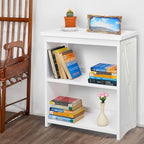 Natural Wood Bookshelf, 3 Tier Bookcase, Freestanding Display Storage Shelves Open Bookshelf for Bedroom, Living Room and Office (Brown, Open Table) (White, Table Open)