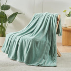 NEWCOSPLAY Super Soft Queen Blanket New Sage Green Premium Silky Flannel Fleece Leaves Pattern Lightweight Bed Blanket All Season Use (New Sage Green, Queen(90"x90"))