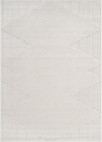 Modern Micro Loop Indoor Area Rugs for Living Room Bedroom Kitchen Geometric Triangle White 8x10 Luxury Durable Low and High Pile Non-Shedding Stain Resistant Soft Area Carpet 8 x 10