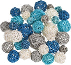 Patelai 36 Pcs Wicker Rattan Balls Decorative Balls for Vase Centerpiece Bowls Orbs Filler for Home Decor,4 Sizes