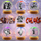Customizable Halloween Crystal Ball Engravable Photo Text Personalized Luminous Snow Globe Suitable for Halloween Party Decorations to Create A Spooky Atmosphere