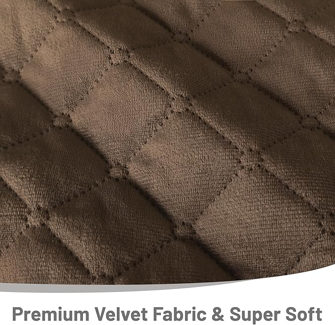 Recliner Sofa Covers 100% Waterproof Velvet L Shape Recliner Couch Covers for Dogs Pets Washable Anti Slip Recliner Slipcovers with Pockets (5 Seat Sofa with 2 Console, Brown)