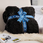 Bedsure GentleSoft Fluffy Black King Size Blanket for Bed, Thick Soft Sherpa Faux Fur Fleece Bedding Fuzzy Plush Winter Warm Heavy Oversize Large King Blanket, Cozy Black Gifts for Men Women, 108x90