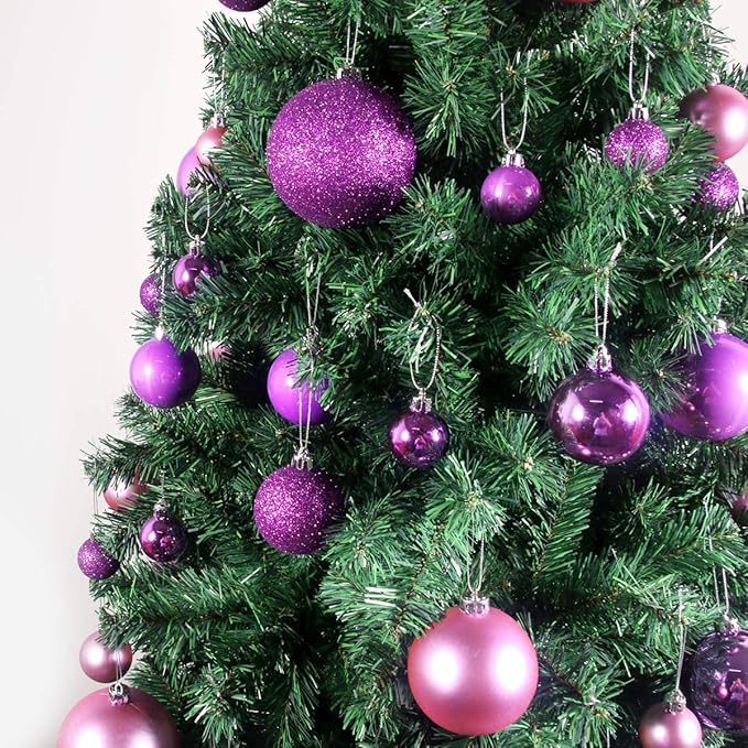 GameXcel Christmas Balls Ornaments for Xmas Tree - Shatterproof Christmas Tree Decorations Small Hanging Ball Iris Purple 1.6 Inch x 36 Pack