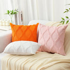 decorUhome Spring Euro Sham Throw Pillow Covers 24x24 Inch Set of 2, Soft Plush Faux Fur Wool Light Pink Couch Pillow Covers, Decorative Neutral Pillow Cases for Bed Sofa Living Room Valentines Decor