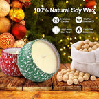 Christmas Candles Gifts for Women, 4 Pack Scented Candles Set,120 Hour Long Lasting Natural Soy Wax Aromatherapy Candle for Meditation, Yoga, Relaxation, SPA, Ideal Gifts for Women