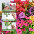 16 Bundles Artificial Flowers for Outdoor Realistic Faux Flower Spring Summer Garden Home Decoration, Hanging Daisy with Eucalyptus Leaves Fake Plants Greenery Balcony Porch Patio Front Door Decor
