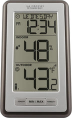 La Crosse Technology Atomic Projection Alarm Clock with Temperature | Wireless Digital Thermometer
