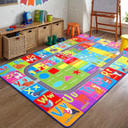 HOMORE Kids Rug, 6x9 Kids Educational Area Rugs for Learning Alphabet, Numbers, Colors, Season and Animal Words, ABC Rugs for Classroom Playroom