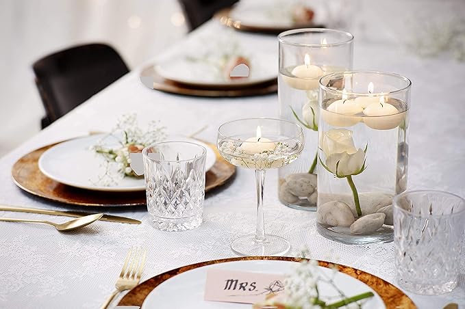 Bolsius Unscented 1.75" Floating Candles – Set of 80 Ivory Floating Candles – Cute and Elegant Burning Candles – Candles with Nice and Smooth Flame – Party Accessories