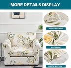 KRFOONN 2 Piece Chair Covers Printed Sofa Covers Couch Covers Washable Armchair Sofa Couch Slipcover Furniture Protector with Elastic Bottom for Living Room (Armchair, 24), Small