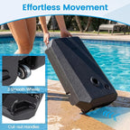 Giantex Fillable Cantilever Umbrella Base, 250 lbs Heavy-Duty Offset Patio Umbrella Stand with Wheels, Sand & Water Filled, HDPE Weighted Outdoor Umbrella Holder for Garden, Deck, Poolside