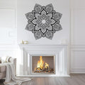 Metal Mandala Flower Wall Art, Large Metal Round Mandala Wall Decor, Lotus Flower Wall Decor, Modern Farmhouse Wall Art for Living Room, Bedroom, Office and Yoga Room (Black, 30"x30"/76x76cm)