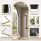 Suidia Arched Full Length Mirror, 71"x28" Floor Mirror Freestanding, Floor Standing Full Body Mirror with Stand for Bedroom, Hanging Leaning Mounted for Living Room Cloakroom, Gold