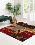 Unique Loom Barista Collection Area Rug - Kouillou (5' 4" Square, Multi/Brown)