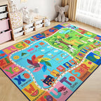 Kids Rug for Playroom, 3x5 ABC Educational Carpet for Classroom, Fun Alphabet Area Rugs for Learn Numbers Colors Animal Weather and Shapes Playmat for Girls Boys Room Nursery Decor