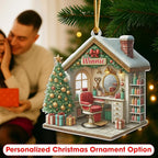 Personalized Hair Salon Christmas Ornament 2025, Custom Name Acrylic Barber Shop Decor, 2D Flat Xmas Tree Ornament, for Hairdresser & Stylist